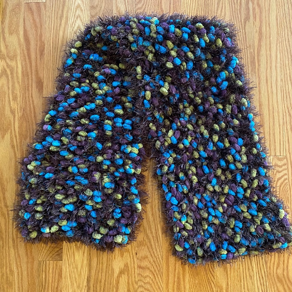 Brand New Fuzzy Purple Scarf with Storage Bag